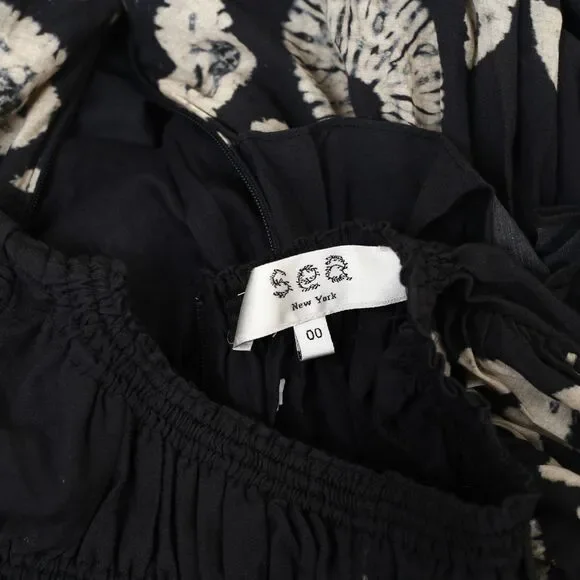 Sea New York Thea Midi Dress Smocked Tie Dye Printed Puff Sleeve XXS-00 280231 - Picture 13 of 13